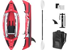 Cressi Namaka Ikayak Set 8'2'' - Kayak Gonflable Monoplace, Couleur Rouge, Adultes unisexes